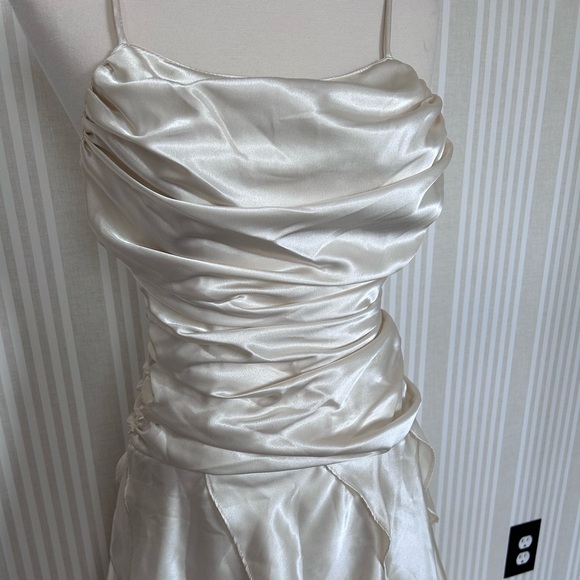 New Leaf By Samir Vintage Women's Tiered Ruffled Dress Side Zip Small RARE - Picture 2 of 9